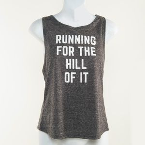 Body Rags Grey Racerback Graphic Tank Top Sz Sm